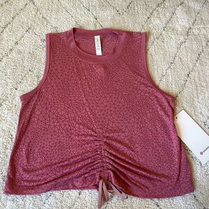 NWT Lululemon Cinch Me Up Front Pink Muscle Tank Top Veil Sz 4